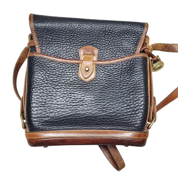 Vintage Dooney & Bourke Cavalry Spectator Bag Black Pebbled Leather - Picture 13 of 15